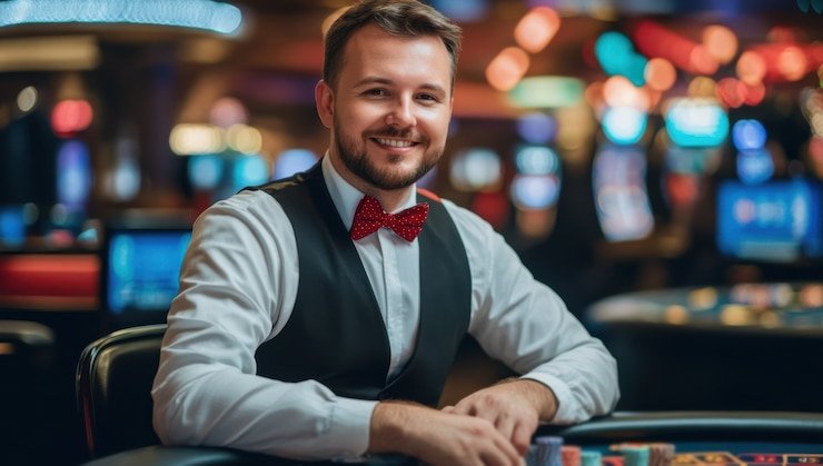 Meja blackjack live-dealer di platform new88 dengan antarmuka pemain yang jelas